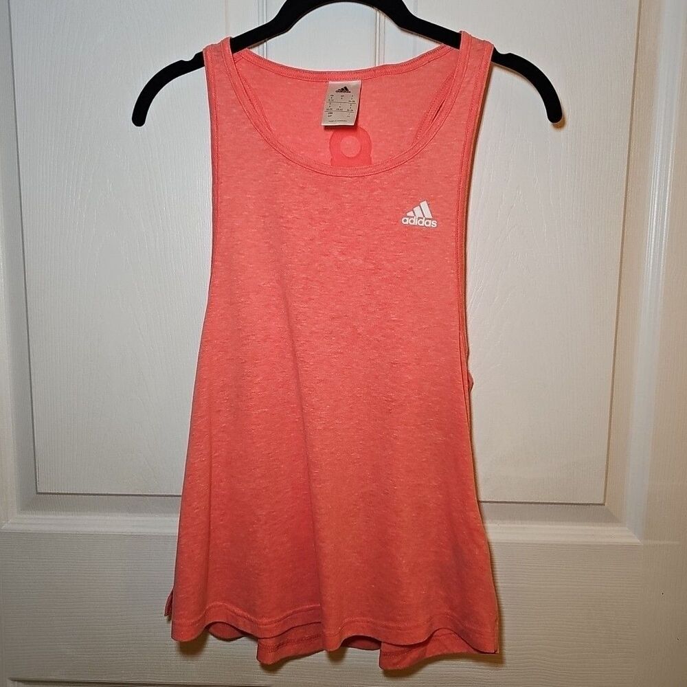 Women's Adidas Tank Pink Sleeveless Racerback Logo Activewear Small